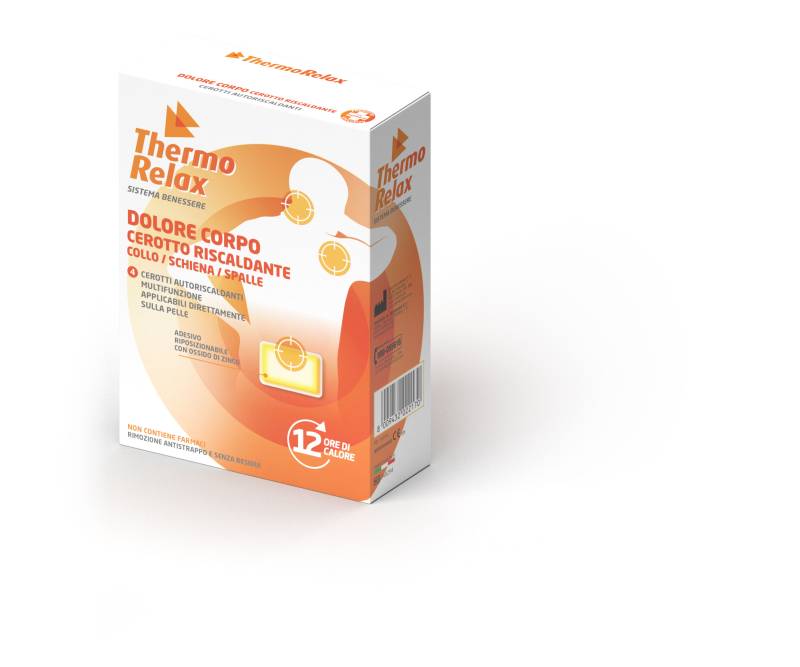 Set 4 plasturi ThermoRelax cu autoincalzire, actiune 12h, 100% natural, autoadeziv, actiune gat, spate, umeri
