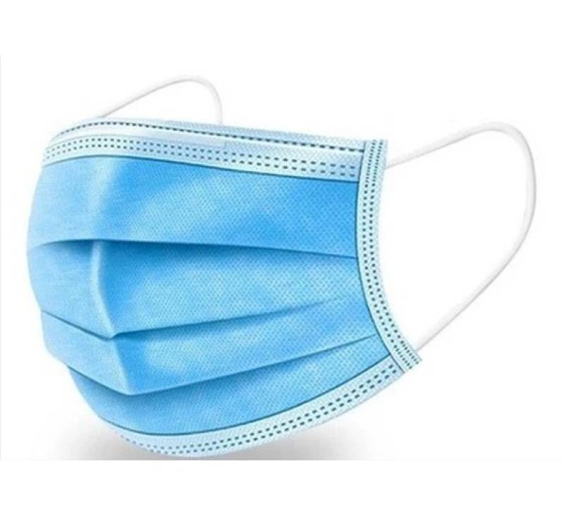 Masca protectie, Face Mask, cutie cu 50 buc. - masti de protectie 3 straturi, 3 pliuri, culoare: albastru